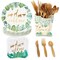 144 Piece Wild One Party Supplies for First Birthday Decorations with Safari Plates, Napkins, Cups, and Cutlery (Serves 24)
